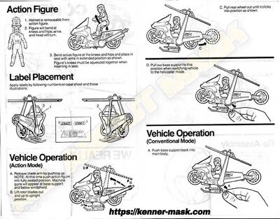 Kenner M.A.S.K. Condor Instruction US middle